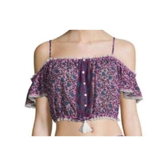 Poupette St Barth Honey Smocked Crop Top - Picture 4 of 7
